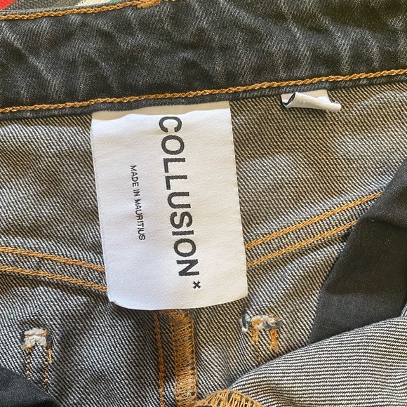 Mini ribbed denim skirt in black - Picture 7 of 7